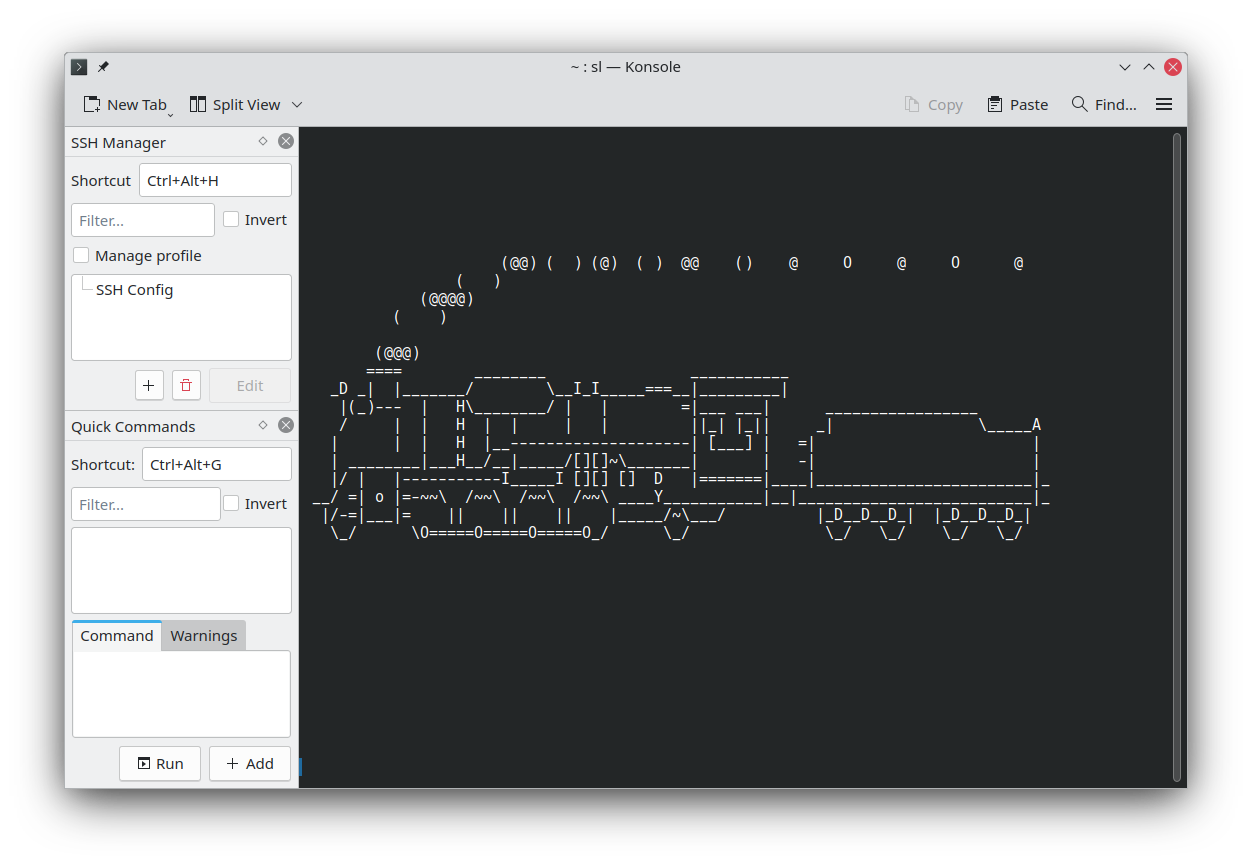 Terminal används som en terminalemulator.