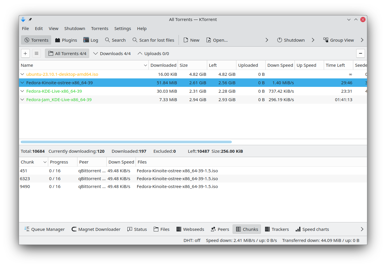 Screenshot of KTorrent